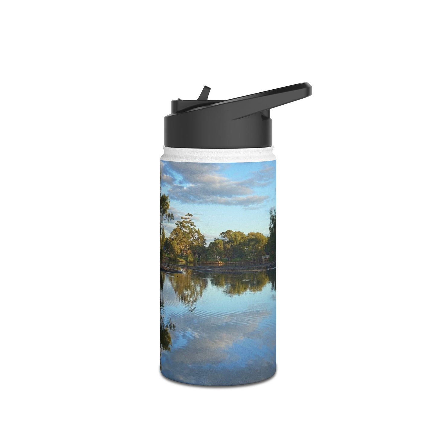 B001- Water Bottle, Tomato Lake Western Australia Peaceful Lake Design