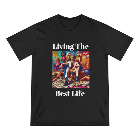 001 Graphic T-shirt Living the Best Life Rolling in Money Beautiful Women Lucky Man