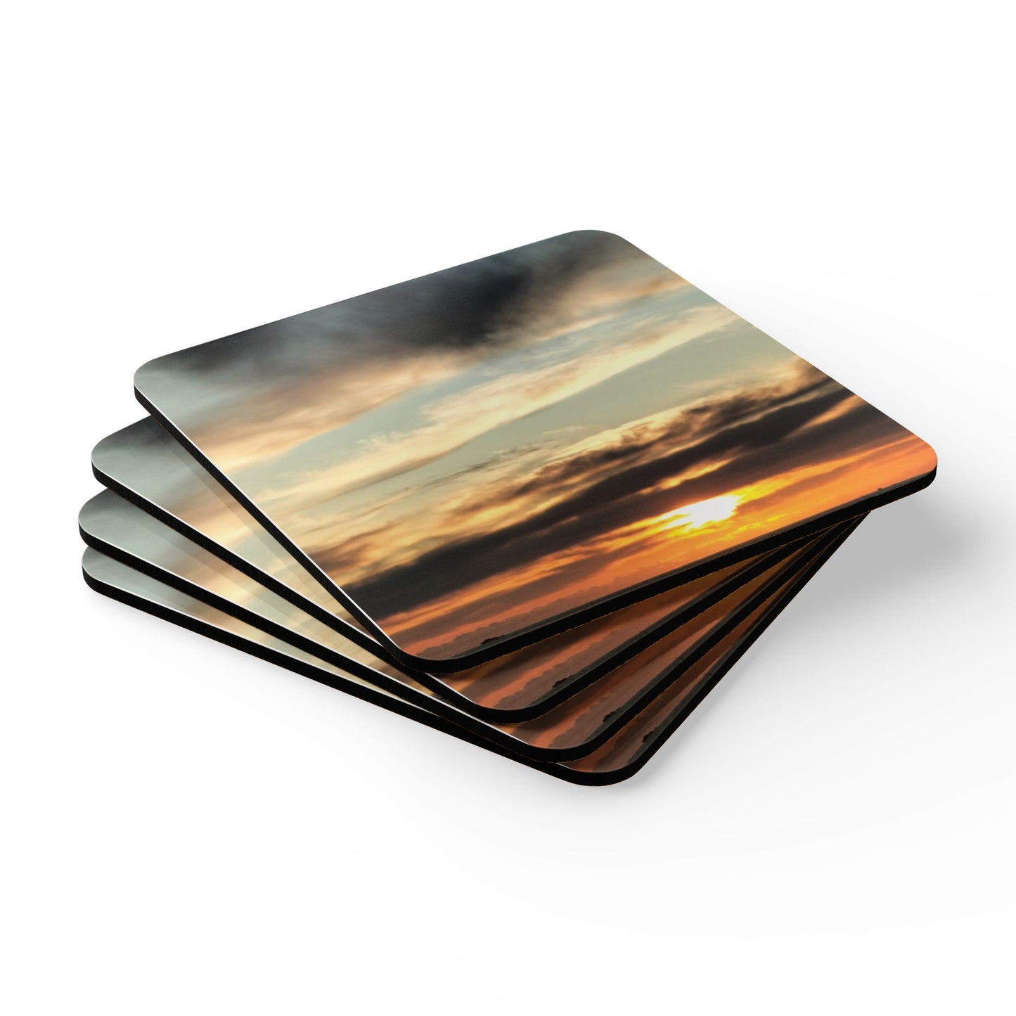 Western Australia - Sun Set - Michelle66637 (I am Shelly) Corkwood Coaster Set