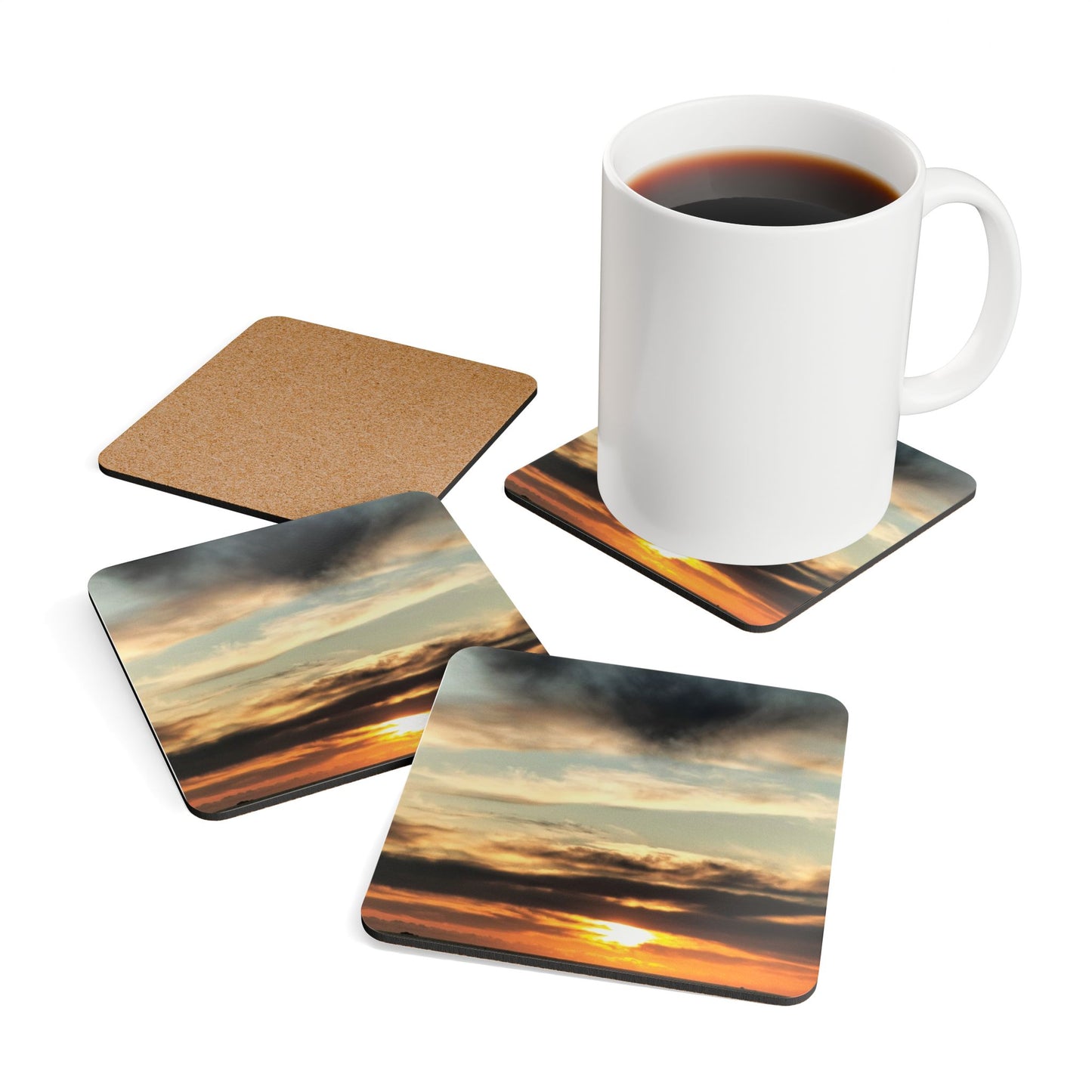 Western Australia - Sun Set - Michelle66637 (I am Shelly) Corkwood Coaster Set