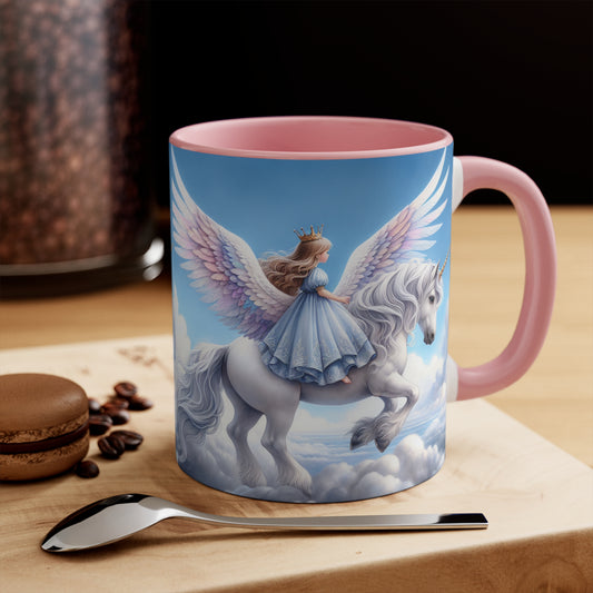 800- 11oz Colorful Accent Mug with Unicorns for Granddaughter, Love, Magical